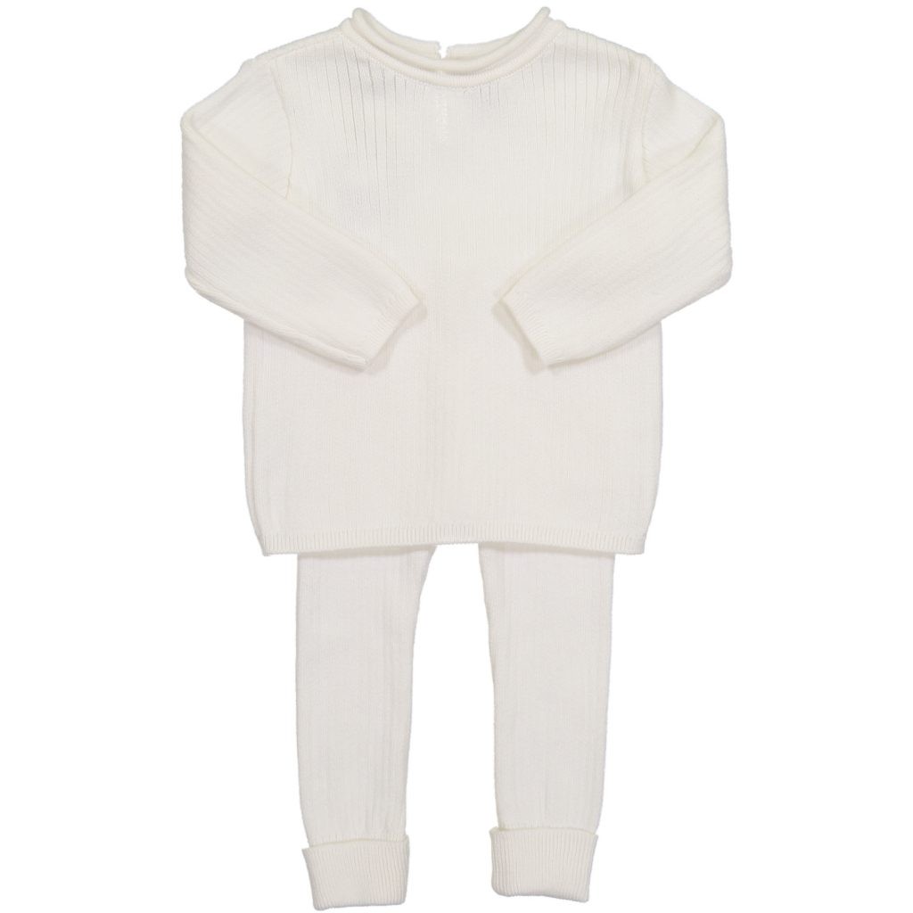 RolledCollarRibbedKnitSet