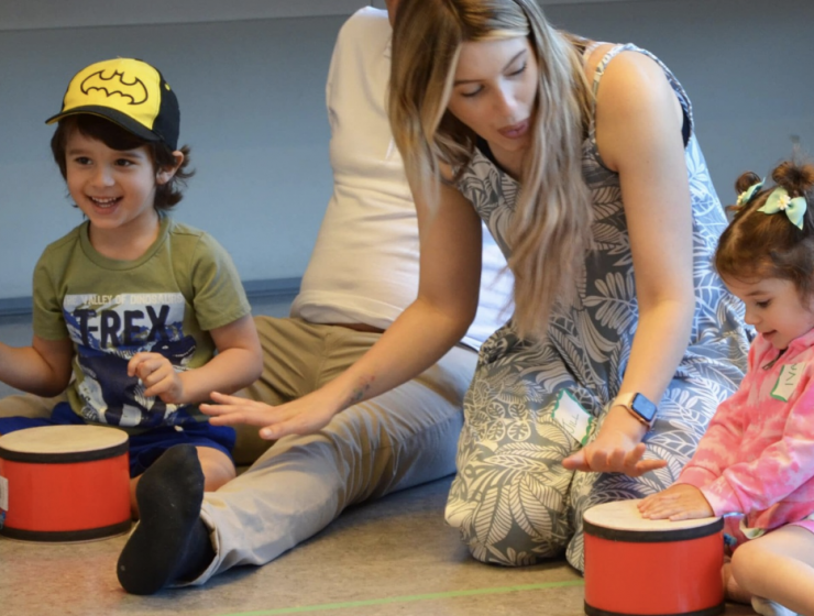 Teacher and Children playing instruments